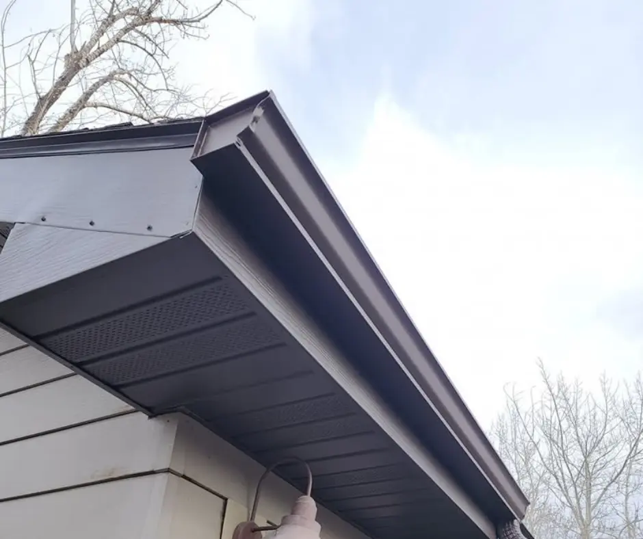 New seamless gutter installation on a home in Bozeman, MT