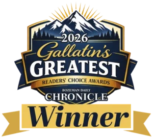 2026 Gallatin's Greatest Readers' Choice Awards winner badge from the Bozeman Daily Chronicle